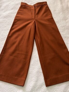 COS Wide-Leg High-Rise Pants in brown orange dark size 2